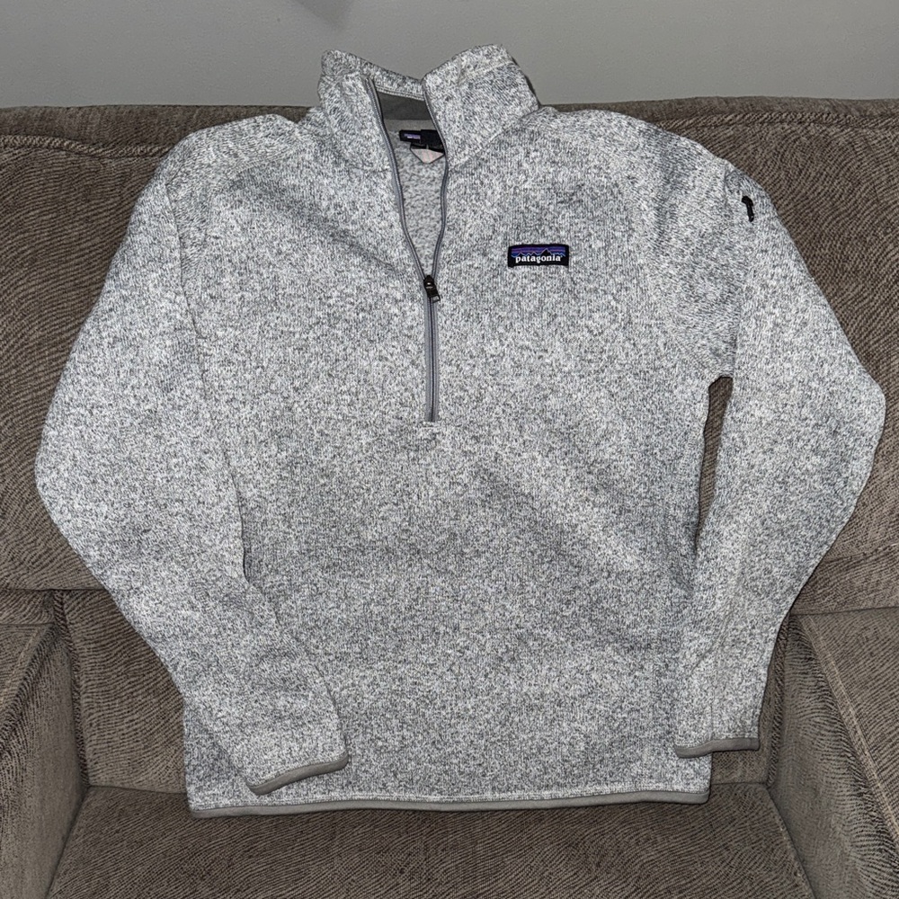 Patagonia quarter Zip-Up Sweater in Light Gray